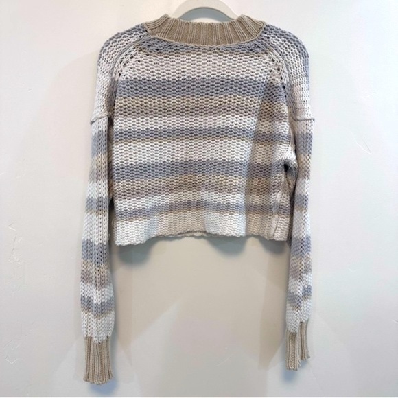 FREE PEOPLE Devon Sweater Gravity Combo Crew Neck S Knit Earthy Neutral - Picture 8 of 14
